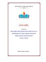 Skkn một số biện pháp góp phần phát triển năng lực mô hình hóa toán học cho học sinh lớp 10 trong dạy học chủ Đề hàm số