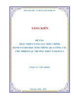 Skkn phát triển năng lực Điều chỉnh hành vi cho học sinh thông qua công tác chủ nhiệm tại trường thpt nam Đàn 2