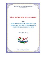 Skkn thiết kế và sử dụng phiếu học tập trong dạy học Địa lí 12 nhằm phát triển năng lực cho học sinh