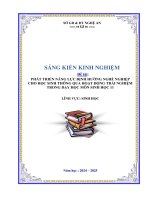 Skkn phát triển năng lực Định hướng nghề nghiệp cho học sinh thông qua hoạt Động trải nghiệm trong dạy học môn sinh học 11