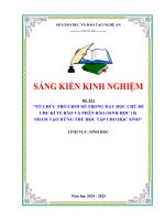 Skkn tổ chức trò chơi số trong dạy học chủ Đề chu kì tế bào và phân bào (sinh học 10) nhằm tạo hứng thú học tập cho học sinh