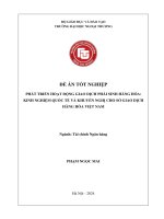 [LUẬN VĂN THẠC SĨ TÀI CHÍNH - NGÂN HÀNG] Phát triển hoạt động giao dịch phái sính hàng hóa: Kinh nghiệm quốc tế và khuyến nghị cho Sở Giao dịch hàng hóa Việt Nam