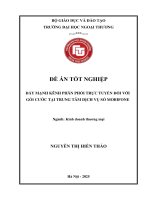 [LUẬN VĂN THẠC SĨ QUẢN LÝ KINH TẾ] Đẩy mạnh kênh phân phối trực tuyến đối với gói cước tại Trung tâm dịch vụ số Mobifone