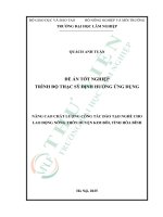 Nâng cao chất lượng công tác Đào tạo nghề cho lao Động nông thôn huyện kim bôi, tỉnh hòa bình