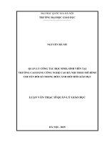 Quản lý công tác học sinh, sinh viên tại trường cao Đẳng công nghệ cao hà nội theo mô hình chuyển Đổi số trong bối cảnh Đổi mới giáo dục
