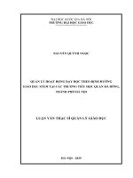 Quản lý hoạt Động dạy học theo Định hướng giáo dục stem tại các trường tiểu học quận hà Đông, thành phố hà nội