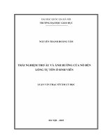 Trải nghiệm thơ Ấu và Ảnh hưởng của nó Đến lòng tự tôn Ở sinh viên