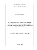 Phát triển phẩm chất, năng lực cho giáo viên các trường mầm non công lập quận hà Đông, thành phố hà nội theo tiếp cận chuẩn nghề nghiệp giáo viên mầm non