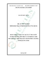 Hoàn thiện công tác quản lý nhà nước về bồi thường, hỗ trợ và tái Định cư khi thu hồi Đất trên Địa bàn thành phố cẩm phả, tỉnh quảng ninh
