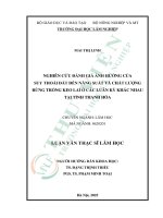 Nghiên cứu Đánh giá Ảnh hưởng của suy thoái Đất Đến năng suất và chất lượng rừng trồng keo lai Ở các luân kỳ khác nhau tại tỉnh thanh hóa