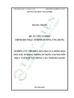 Nghiên cứu tri thức bản Địa của Đồng bào dân tộc h'mông trong sử dụng tài nguyên thực vật Ở huyện Đồng văn, tỉnh hà giang