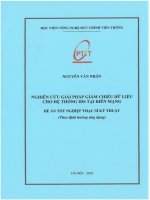 Nghiên cứu giải pháp giảm chiều dữ liệu cho hệ thống ids tại biên mạng