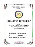 Phân tích báo cáo tài chính của công ty tnhh hưng trường thịnh