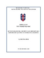 Kế toán doanh thu, chi phí và xác Định kết quả kinh doanh tại công ty cổ phần itl logistics