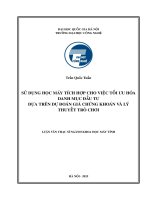 Sử dụng học máy tích hợp cho việc tối Ưu hóa danh mục Đầu tư dựa trên dự Đoán giá chứng khoán và lý thuyết trò chơi