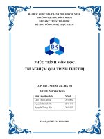 Phúc trình môn học thí nghiệm quá trình thiết bị