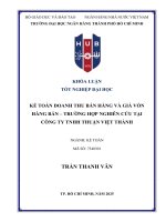 Kế toán doanh thu bán hàng và giá vốn hàng bán   trường hợp nghiên cứu tại công ty tnhh thuận việt thành