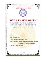 Giải pháp nhằm nâng cao chất lượng tiết đọc thư viện đối với học sinh cấp THCS ở trường THCS Tản Lĩnh – Huyện Ba Vì – Thành phố Hà Nội