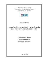 Nghiên cứu xác Định quan hệ ngữ nghĩa kéo theo giữa các câu tiếng việt