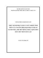 Thực hành phật giáo và sức khoẻ tinh thần của người theo Đạo phật Ở quận saysetha, thủ Đô viêng chăn, cộng hoà dân chủ nhân dân lào
