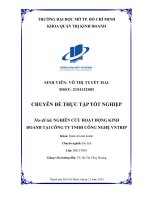 Nghiên cứu hoạt Động kinh doanh tại công ty tnhh công nghệ vntrip