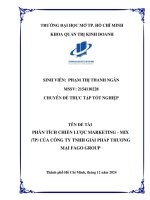 Phân tích chiến lược marketing   mix (7p) của công ty tnhh giải pháp thương mại fago group