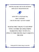 Thực trạng và giải pháp nâng cao hiệu quả hoạt Động marketing trực tuyến của công ty tnhh thương mại và dịch vụ tri linh