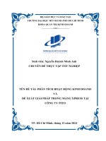 Phân tích hoạt Động kinh doanh và Đề xuất giải pháp trong mảng xpress tại công ty pito