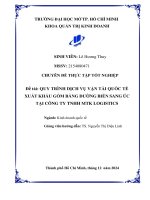 Quy trình dịch vụ vận tải quốc tế xuất khẩu gốm bằng Đường biển sang Úc tại công ty tnhh mtk logistics