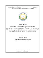 Thực trạng và hiệu quả can thiệp dự phòng nguy cơ ngã Ở người cao tuổi tại cộng Đồng nông thôn tỉnh thái bình