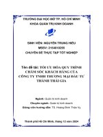 Tối Ưu hóa quy trình chăm sóc khách hàng của công ty tnhh thương mại Đầu tư thành thái gia