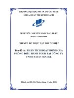 Phân tích hoạt Động của phòng Điều hành tour tại công ty tnhh saco travel