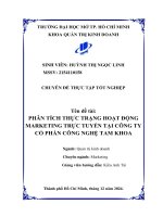 Phân tích thực trạng hoạt Động marketing trực tuyến tại công ty cổ phần công nghệ tam khoa