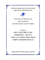 Phân tích chiến lược marketing   mix của công ty cổ phần dược phẩm norway pharmatech as