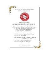 Các học thuyết kinh tế của keynes và sự Ứng dụng vào nền kinh tế việt nam trong tình hình dịch covid – 19 hiện nay