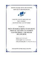 Phân tích hoạt Động tuyển dụng nhân sự tại công ty cổ phần clever group   chi nhánh hồ chí minh
