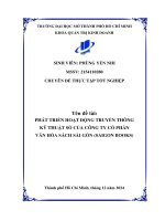 Phát triển hoạt Động truyền thông kỹ thuật số của công ty cổ phần văn hóa sách sài gòn (saigon books)
