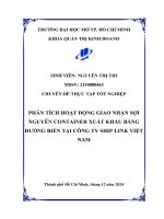 Phân tích hoạt Động giao nhận sợi nguyên container xuất khẩu bằng Đường biển tại công ty ship link việt nam
