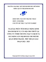 Phân tích hoạt Động kinh doanh dịch vụ căn hộ cho thuê tại công ty tnhh thương mại và dịch vụ bất Động sản mq house chi nhánh quận bình thạnh   phú nhuận giai Đoạn 2022   2023