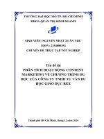 Phân tích hoạt Động content marketing về chương trình du học của công ty tnhh tư vấn du học giáo dục rex