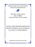 Phân tích hoạt Động kinh doanh văn phòng Ảo tại australia của công ty cổ phần replus