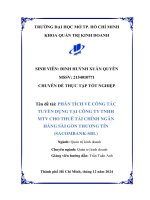 Phân tích về công tác tuyển dụng tại công ty tnhh mtv cho thuê tài chính ngân hàng sài gòn thương tín (sacombank sbl)