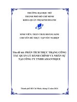 Phân tích thực trạng công tác quản lý hành chính và nhân sự tại công ty tnhh asiantique