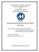 Đề tài bản kế hoạch kinh doanh sản phẩm mật ong