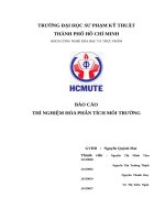 Báo cáo thí nghiệm hóa phân tích môi trường bài 3  ph
