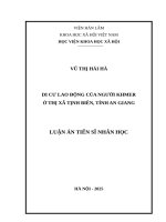 Di cư lao động của người Khmer ở thị xã Tịnh Biên, tỉnh An Giang