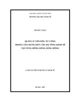 Quản lý vốn đầu tư công trong xây dựng kết cấu hạ tầng kinh tế tại vùng đồng bằng sông Hồng