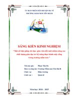 Sáng kiến một số biện pháp chỉ Đạo giáo viên Đổi mới nhằm nâng cao chất lượng giáo dục trẻ kỹ năng thực hành cuộc sống trong trường mầm non