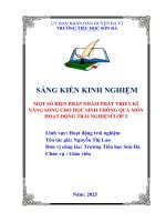 Sáng kiến một số biện pháp nhằm phát triển kĩ năng sống cho học sinh thông qua môn hoạt Động trải nghiệm lớp 2