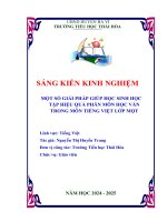 Sáng kiến một số giải pháp giúp học sinh học tập hiệu quả phân môn học vần trong môn tiếng việt lớp một